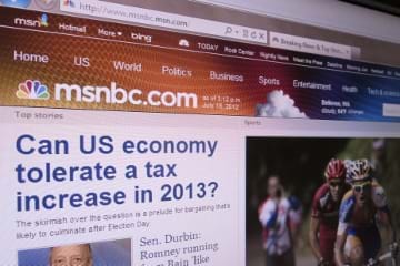 Photo of msnbc.com home page from 2012